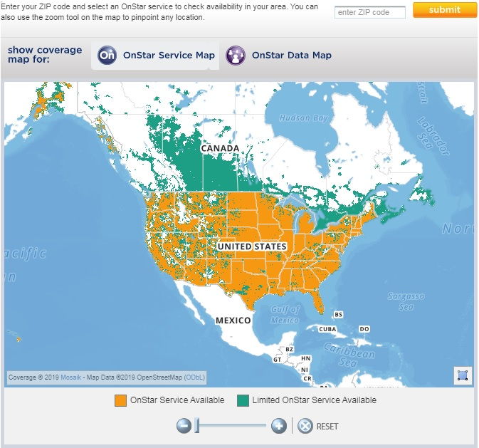 Onstar 4G LTE Coverage Map